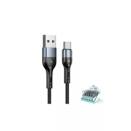   USAMS fonott kábel U55 2A USB-C, 1 db U55 készülékhez, 1m, SJ449ZJ01 (US-SJ449) fekete
