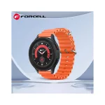 Samsung Galaxy Watch készülékhez Forcell F-Design FS01 lyukacsos szilikon szíj 22 mm narancssárga
