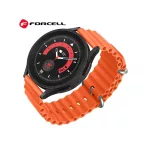 Samsung Galaxy Watch készülékhez Forcell F-Design FS01 lyukacsos szilikon szíj 22 mm narancssárga