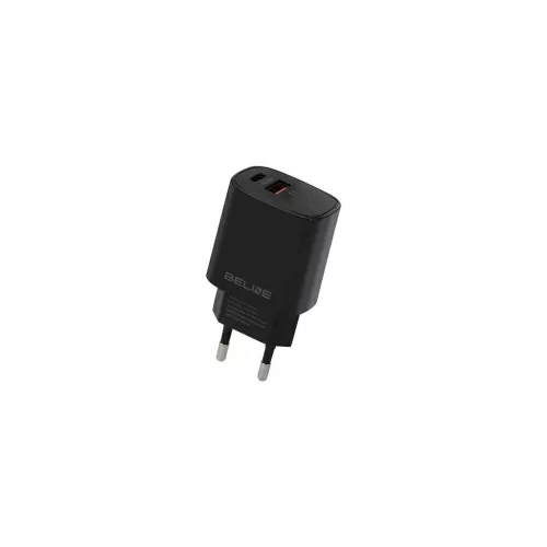 Beline töltő 1x USB-C + 1x USB 20W (only head) PD 3.0 + QC 3.0 BLN2CB20 fekete