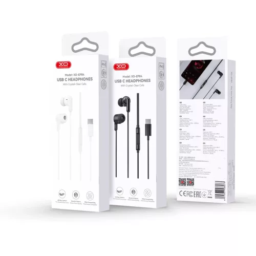 XO EP84 USB-C vezetékes fülhallgató fehér