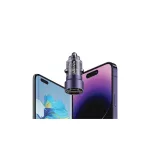 USAMS Autós töltő C39 USB+USB-C 60W gyorstöltés fekete CC208CC01 (US-CC208)