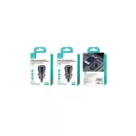 USAMS Autós töltő C39 USB+USB-C 60W gyorstöltés fekete CC208CC01 (US-CC208)