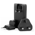 Fali töltő Energea TravelWorld Edge 65W 2xUSB-C PD/PPS/QC3.0 (US/UK/EU) grafit