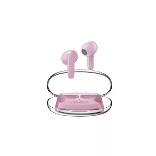 Awei T85 bluetooth fülhallgató SZTEREO (v5.3, TWS, mikrofon, zajszűrő + töltőtok) RÓZSASZÍN (T85_P)