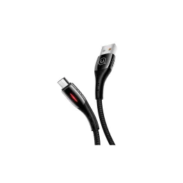   USAMS Braided U-Tone microUSB kábel 1.2m Power-off 2A Fast Charging fekete SJ346USB01 (US-SJ346)
