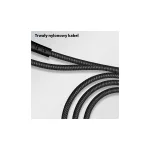 USAMS Braided U-Tone microUSB kábel 1.2m Power-off 2A Fast Charging fekete SJ346USB01 (US-SJ346)