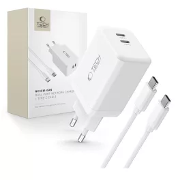   TECH-PROTECT NC45W-GAN hálózati töltő PD 45W + TYPE-C kábel fehér