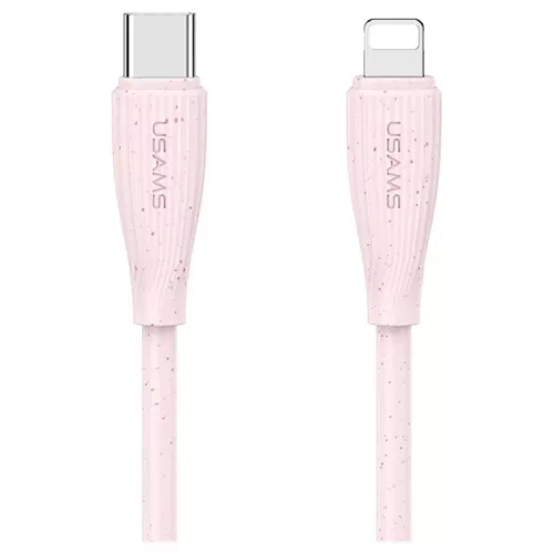Kábel USAMS Green Series SJ717 30W USB-C to Lightning 1m rózsaszín