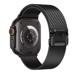   Forcell F-Design FA11 szíj acél csattal Apple Watch (38/40/41 mm) készülékhez fekete