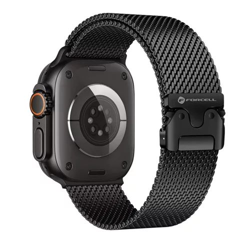 Forcell F-Design FA11 szíj acél csattal Apple Watch (38/40/41 mm) készülékhez fekete