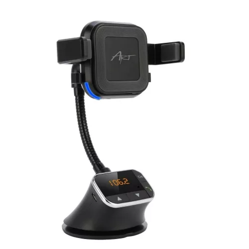 Autós telefontartó 4 az 1-ben (FM-adó, 10W vezeték nélküli töltő és autós hangszóró) MP3TR FM-09