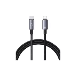   USAMS USB-C–Lightning kábel 30W 1,2 m gyors töltés acél/patinázott SJ662USB01 (US-SJ662)