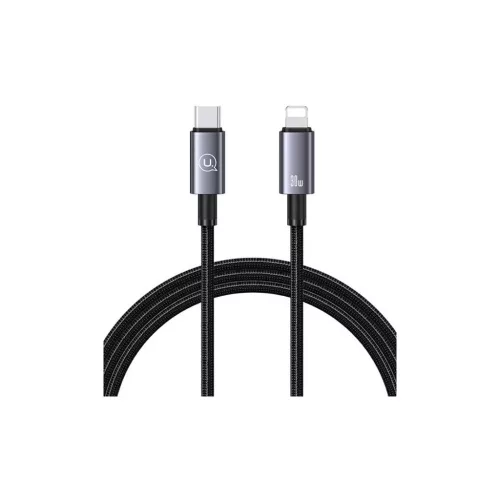 USAMS USB-C–Lightning kábel 30W 1,2 m gyors töltés acél/patinázott SJ662USB01 (US-SJ662)