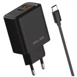 Beline 45W USB-A/USB-C fali töltő + USB-C kábel BLN2CB45C fekete