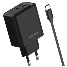   Beline 45W USB-A/USB-C fali töltő + USB-C kábel BLN2CB45C fekete