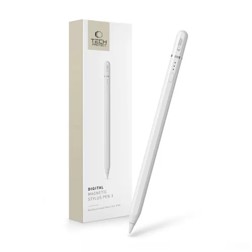TECH-PROTECT digitális mágneses stylus toll "3" iPad készülékhez fehér