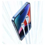 USAMS Green Series SJ717 30W USB-C–Lightning kábel 1 m fehér