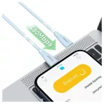 USAMS Green Series SJ717 30W USB-C–Lightning kábel 1 m fehér