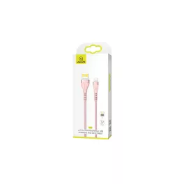   USAMS Fonott U33 Lightning kábel 1.2m 2A gyors töltés SJ360USB03 (US-SJ360) rózsaszín