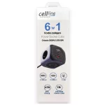 Cellline Dugólapkocka 6in1 2500W USB/2xUSB-C 65W kék