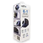 Cellline Dugólapkocka 6in1 2500W USB/2xUSB-C 65W kék