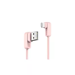   USAMS U-flow ferde Lightning kábel 1.2m 2A IPUSBCY03 (US-SJ165) rózsaszín