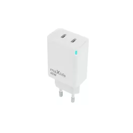 Maxlife MXTC-09-45CC GaN PD QC töltő 2x USB-C 45W fehér