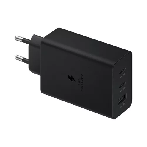 EP-T6530NBE Samsung Trio (2xUSB-C,1xUSB-A) 65W utazó töltő fekete (hibás csomagolás)