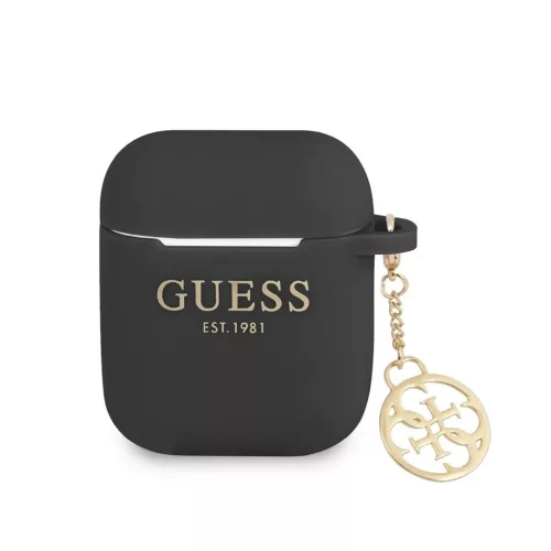 Guess 4G Charm szilikon tok AirPods 1/2 készülékhez fekete