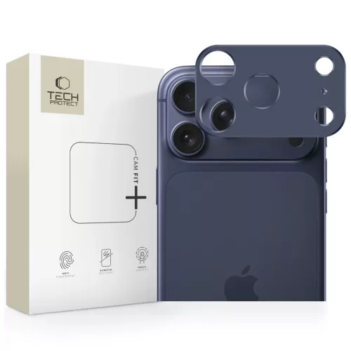 Tech-Protect Camalloy Fit+ iPhone 17 Pro Max készülékhez kamera lencsevédő mélykék