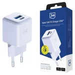 Fali töltő 3MK Hyper GaN Charger 20W 1xUSB-A 1xUSB-C PD QC4+ fehér