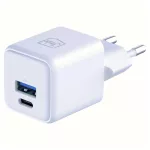 Fali töltő 3MK Hyper GaN Charger 20W 1xUSB-A 1xUSB-C PD QC4+ fehér