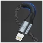 3MK Hyper Cable N-SERIES USB-A to Lightning kábel 1m 5V/2.4A 12W fekete