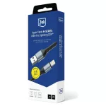 3MK Hyper Cable N-SERIES USB-A to Lightning kábel 1m 5V/2.4A 12W fekete