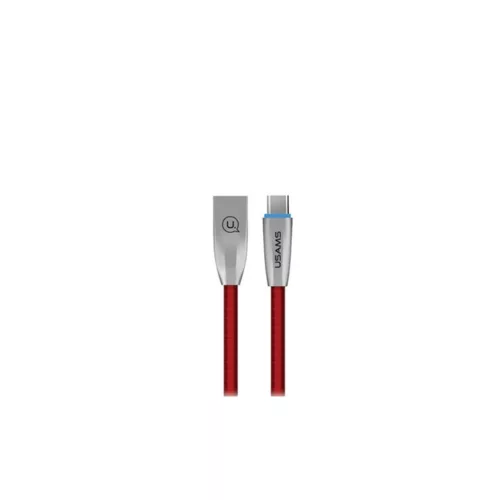 USAMS Braided U-Light USB-C kábel 1.2m TCZSUSB04 (US-SJ184) piros