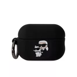   Karl Lagerfeld tok fekete KLAP2RUNKC Airpods Pro 2 készülékhez