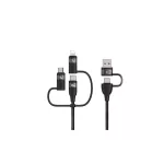 USAMS kábel U85 2xUSB-C/USB/Micro-USB/Lightning 6in1 1.2m 100W PD Fast Charge fekete SJ645USB01