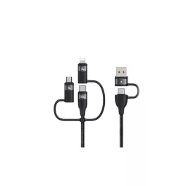   USAMS kábel U85 2xUSB-C/USB/Micro-USB/Lightning 6in1 1.2m 100W PD Fast Charge fekete SJ645USB01