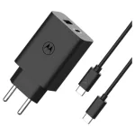 Motorola TurboPower 50W Dual USB-C/USB-A fali töltő, USB-C 1m kábel, fekete