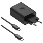 Motorola TurboPower 50W Dual USB-C/USB-A fali töltő, USB-C 1m kábel, fekete