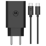 Motorola TurboPower 50W Dual USB-C/USB-A fali töltő, USB-C 1m kábel, fekete