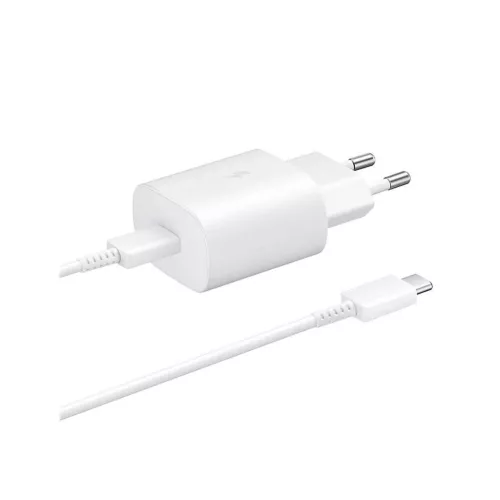 EP-TA800EWE + EP-DA705BWE Samsung 25W utazótöltő + USB-C/USB-C adatkábel fehér - csomagolás nélküli gyártói