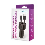 Setty autós töltő 1x USB 1 A és 1,0 m microUSB kábel, fekete, új