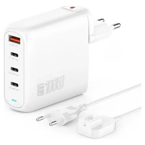 4smarts Flex Pro 100W hálózati töltő 3x USB-C + 1x USB-A fehér