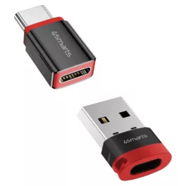   Adapter 4smarts Data Blocker USB-C to USB-A/USB-C 2 db fekete