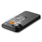 Spigen Optik Pro Glas.TR „EZ FIT” kameravédő 2-PACK iPhone 14 Pro / Max / 15 Pro / Max / 16 Pro / Max / 17 Pro / Max készülékhez ezüst