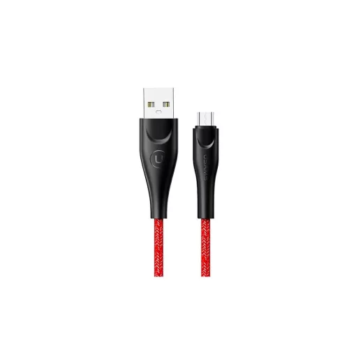 USAMS szőttes kábel U41 microUSB 3m 2A SJ399USB02 (US-SJ399) Fast Charge vörös