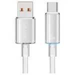 USAMS Cloud Series US-SJ658 6A USB-A–USB-C kábel 1,2 m fehér