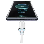 USAMS Cloud Series US-SJ658 6A USB-A–USB-C kábel 1,2 m fehér